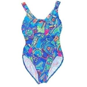 Vintage Lands End underwire cross back bathing suit